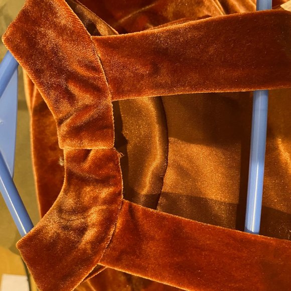 Revelry Velvet Bridesmaid Dress, Tori, Size 2, Terracotta - Picture 4 of 7